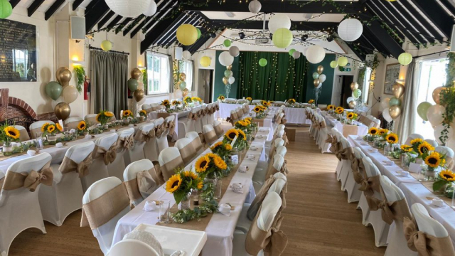 Sunflower wedding village hall