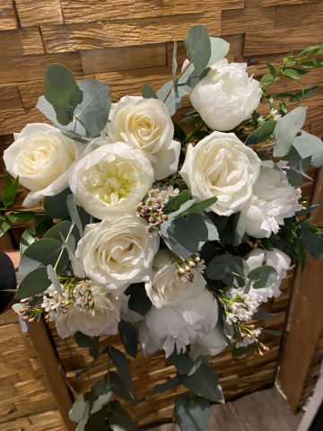 Hand tied white bouquet