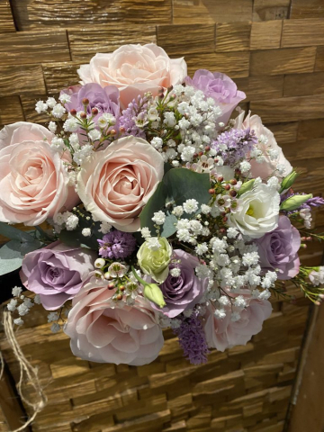 Vintage lilac & pink bridal bouquet