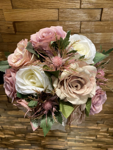 dusky pink hand tied bouquet