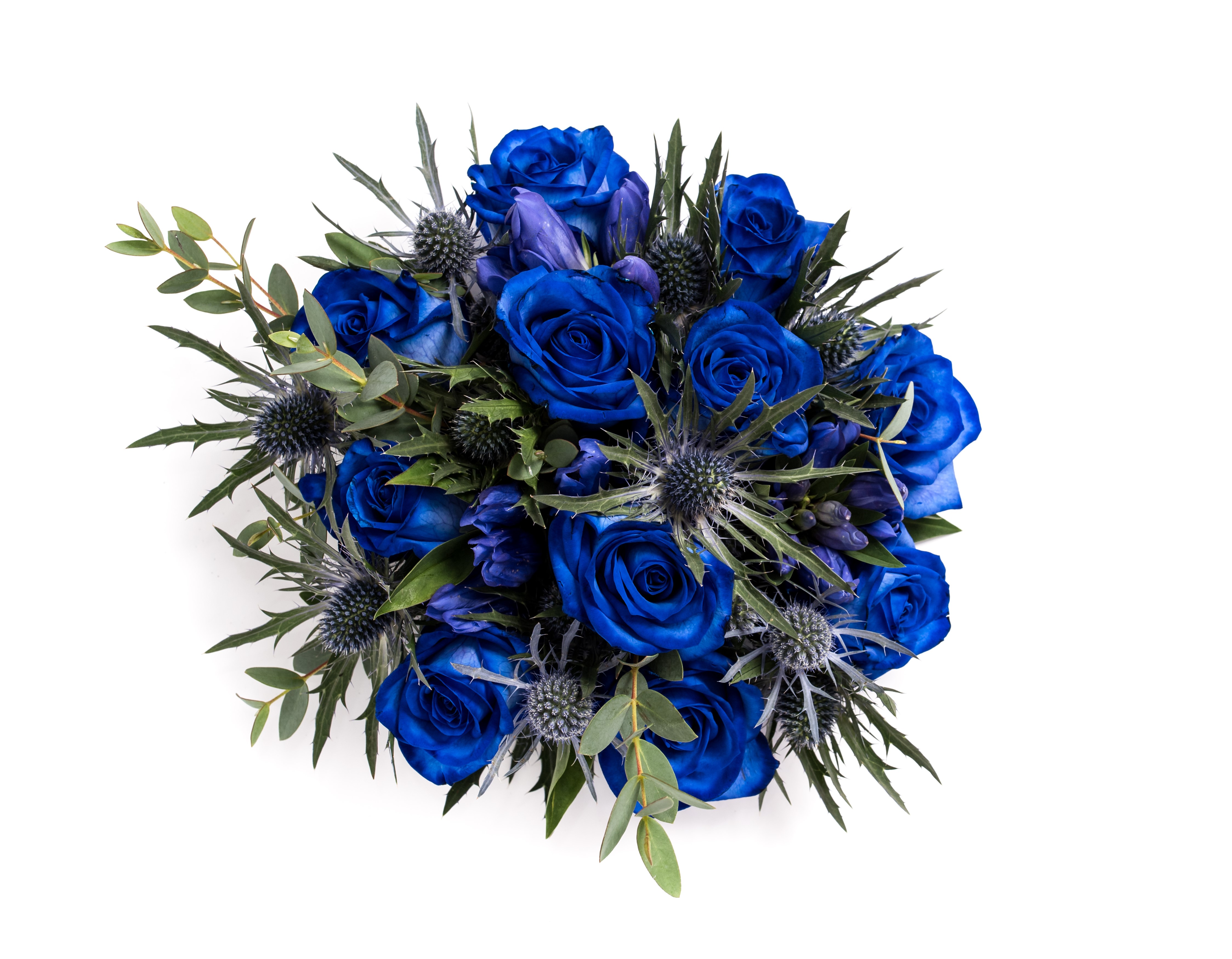 soft foliages with blue roses bridal flowers studley redditch alcester
