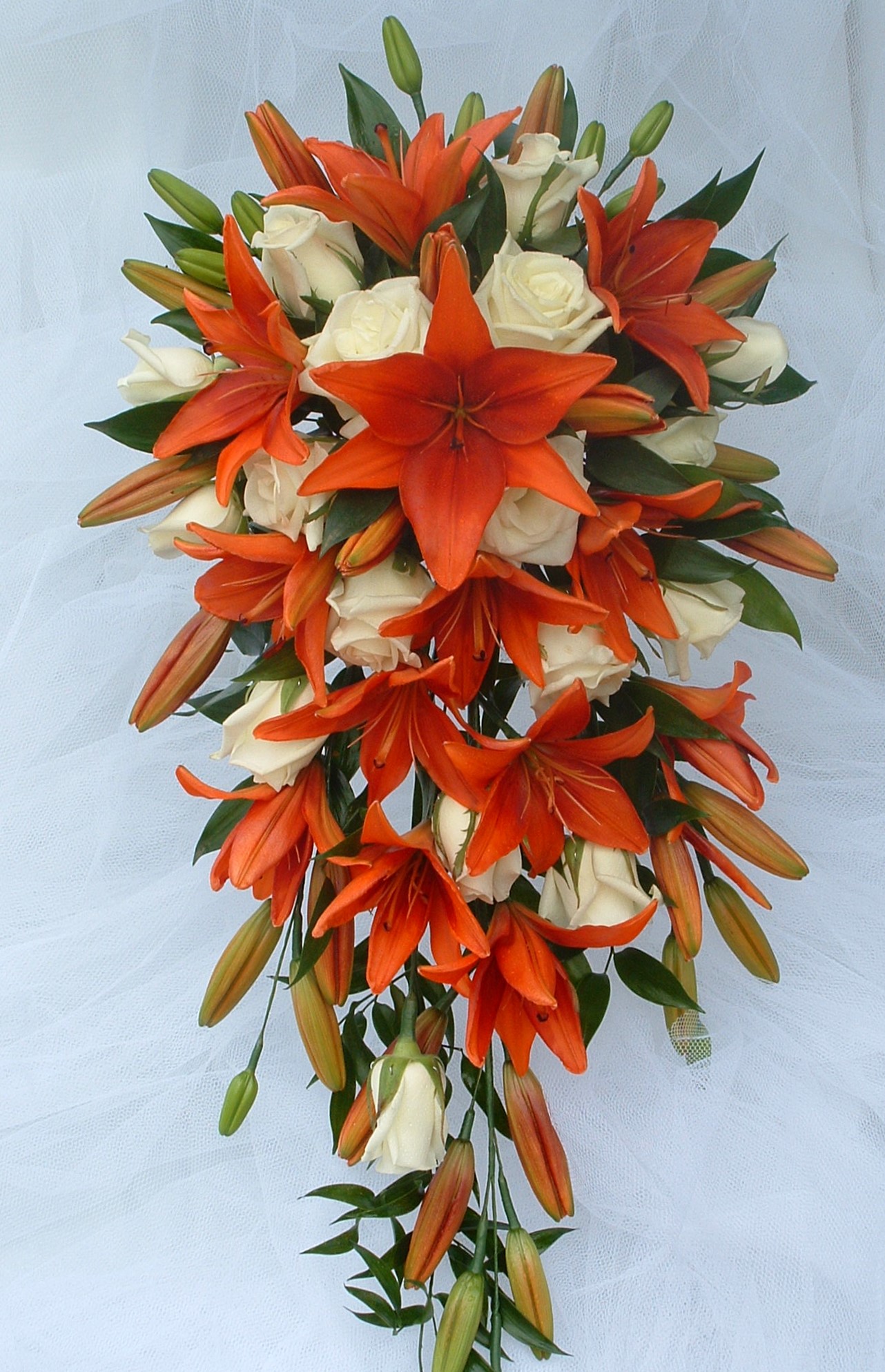 Orange lily shower bouquet