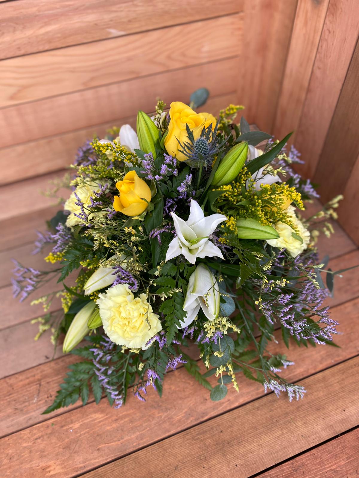 Posy Yellow(can be in any colour) £30.00 – £50.00 A pretty & delicate all round posy arrangement. Colours of your choice. Same day delivery. Due to seasonal variations some items may be substituted to produce a display of equal quality and value. Professionally arranged by our expert florists with care. Delivered by hand by our own driver. Click & collect is also available
