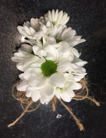 white daisy string bound buttonhole ladies or mens