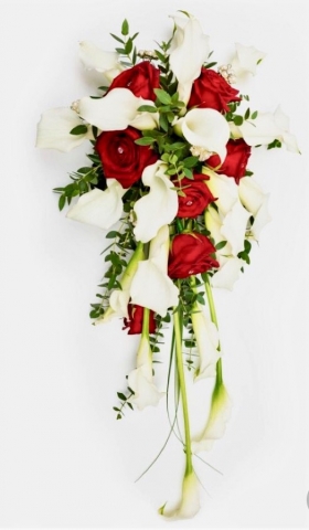 shower bouquet rose red and white calla shower wedding bouquet