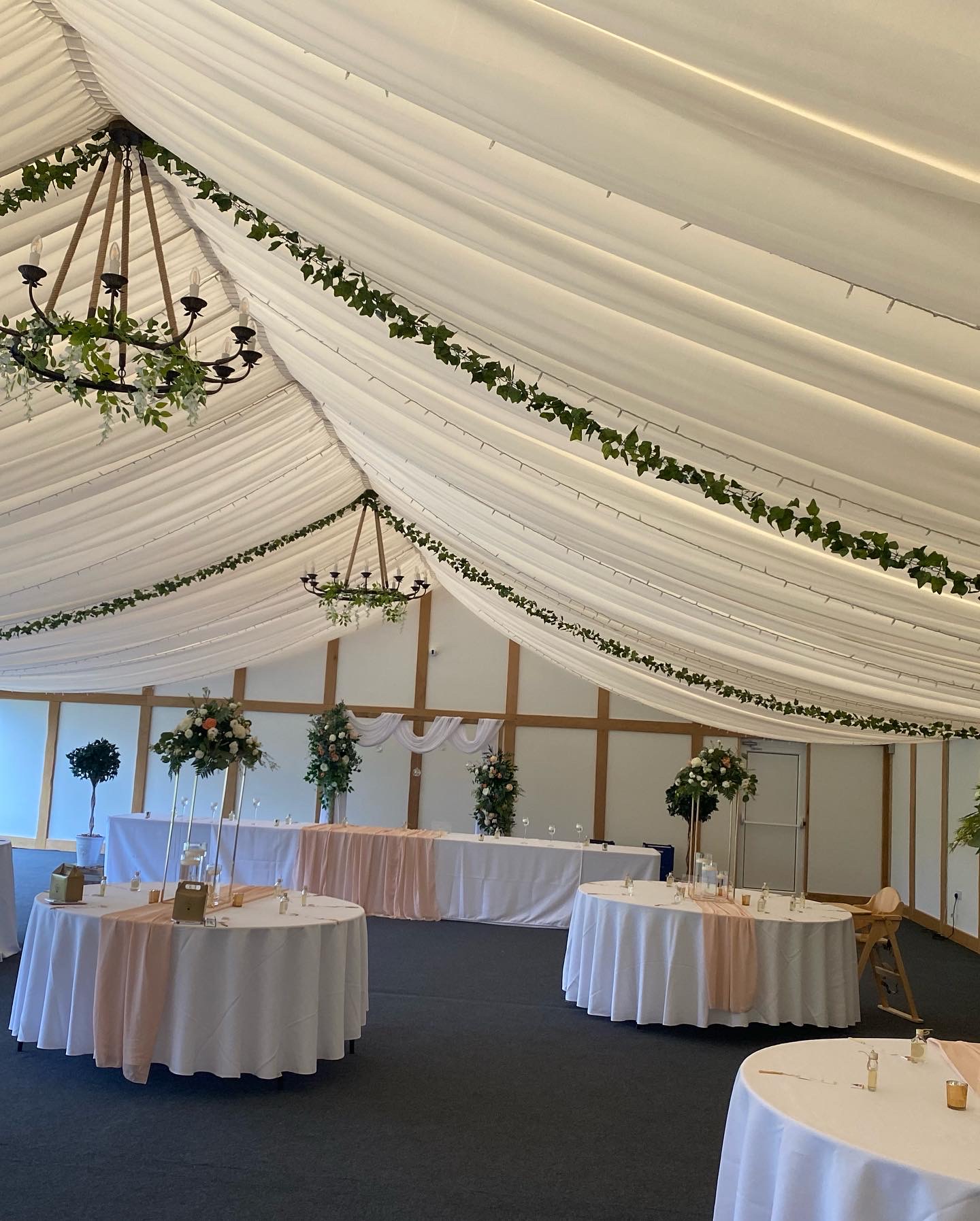 Reception marquee flowers