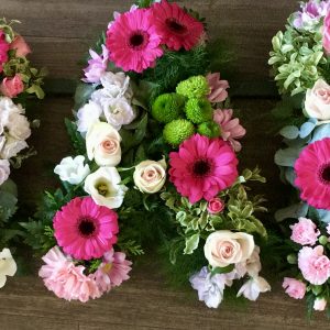 Create any Word or Name, in any colour or flowers, with this open lettering country garden style, funeral tribute. If you have a meaningful colour or a particular flower we can create this tribute using these for you. 24 hours notice needed for Next day delivery or Click and Collect available.