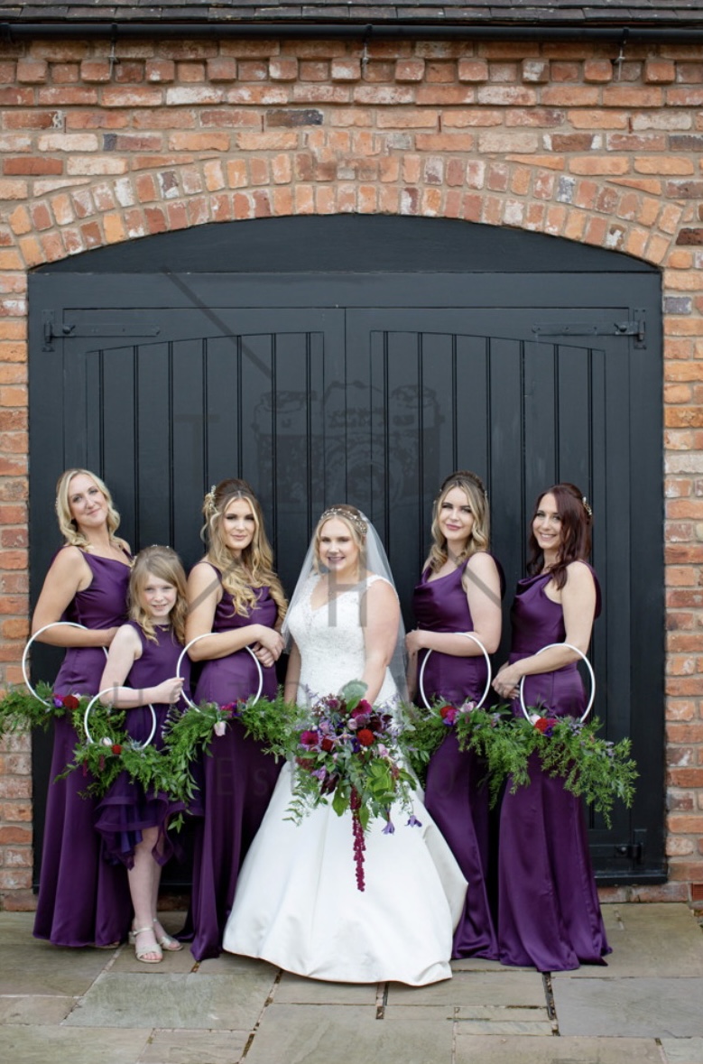 Bridesmaids flowers with hoops