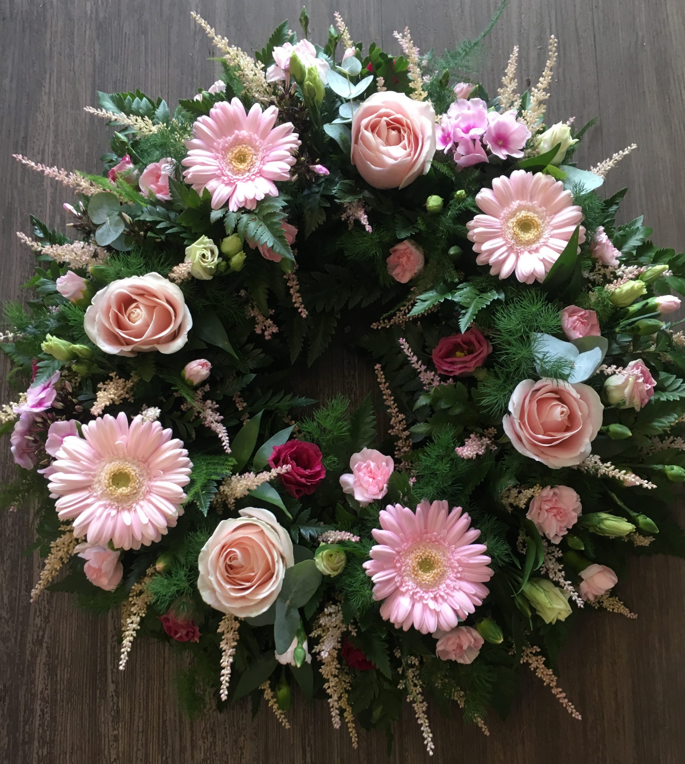 Shades of pink wreath