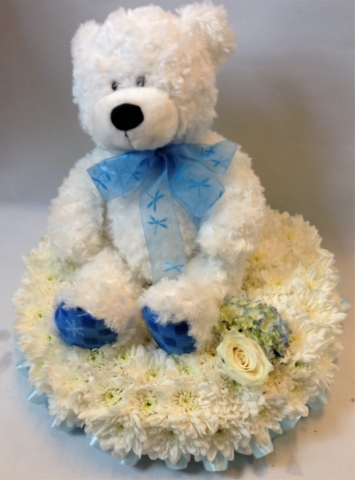 Personal Teddy Bear Funeral Flowers cheap flowers funeral item redditch florist