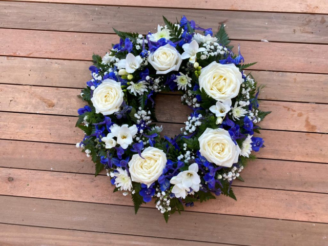 Blue & white wreath