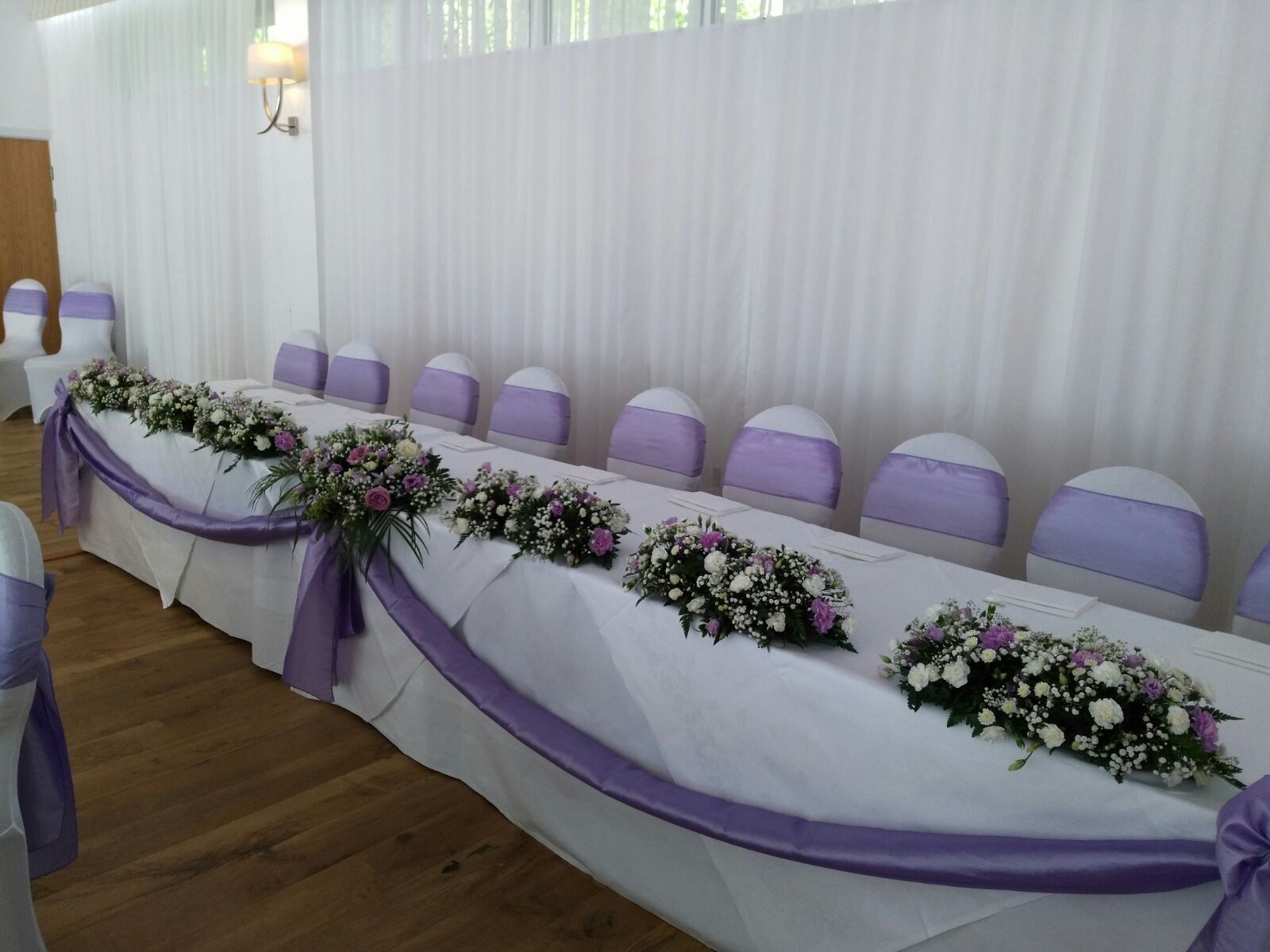 star light back drop with lilac sashes