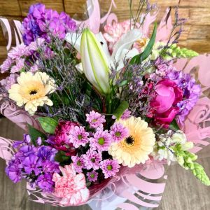 Pinks Peaches & purple Bouquet