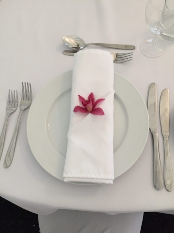 Orchid flower place setting