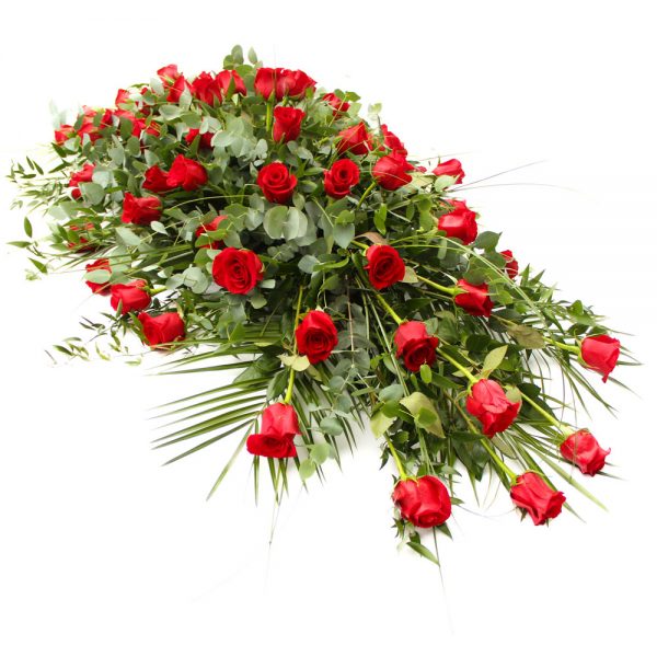 red rose coffin spray