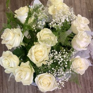 Luxury Hand-Tied white Rose Bouquet